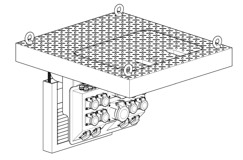 Подъемная плита. Пит система. Подъемная распределительная установка. Распред система типа паук. Подъёмно распределительные установки серии connectorbox.